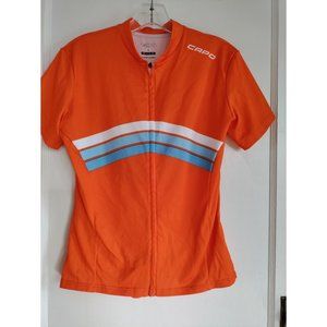 CAPO Cycling Jersey MEDIUM Orange Stripe Short Sleeve Full Zip Albania 38" Chest